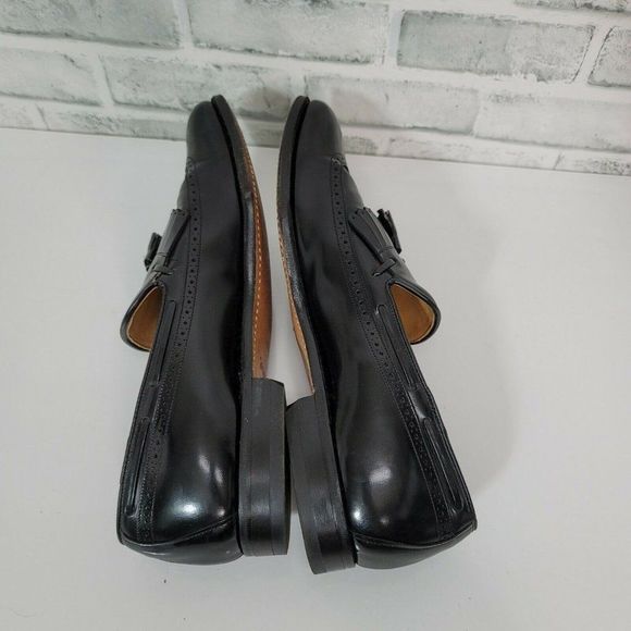 JOHNSTON & MURPHY 12AAA Aristocraft Black Shiny Leather Kiltie Tassel‎ Loafers main image 8